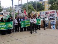 İzmir'de Filistin'e destek, siyonizme lanet resim sergisi ve basın açıklaması