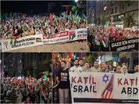Bursa'da binler Gazze için meşale yakarak yürüyüş yaptı